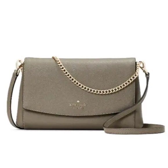 New Kate Spade Laurel Way Greer Crossbody Leather Thunder Cloud - Picture 1 of 4